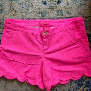 Lilly Pulitzer Hot Pink Buttercup Stretch Shorts Size 14